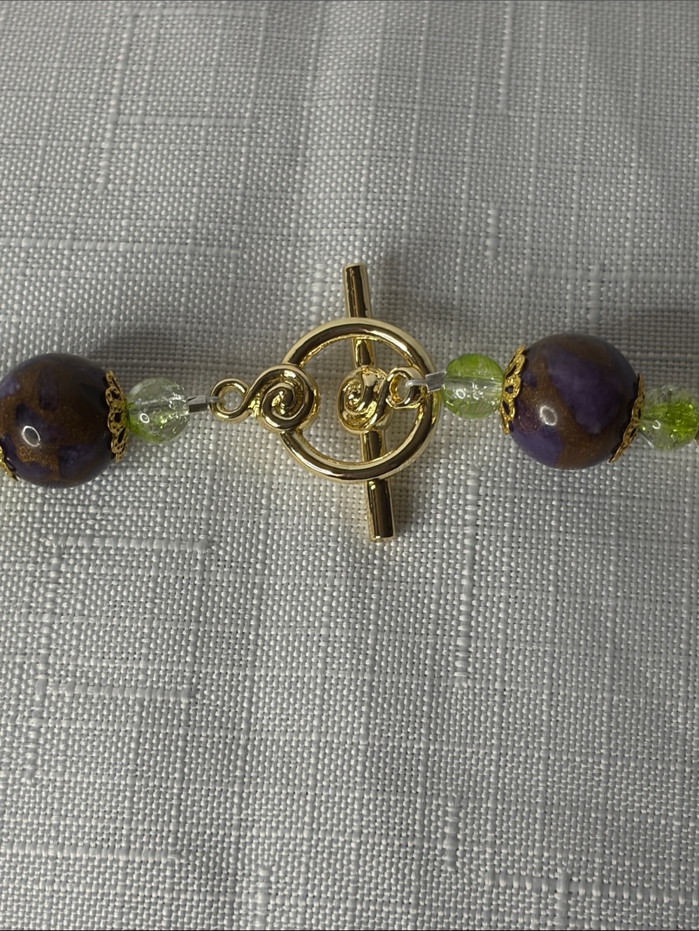 Floral Cloisonné Pendant Necklace w/Rose Quartz, and Glass - Picture 5 of 7